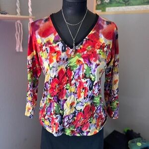 colorful silk top